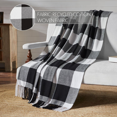 Annie Buffalo Check Black Woven Throw 50x60 - The Fox Decor